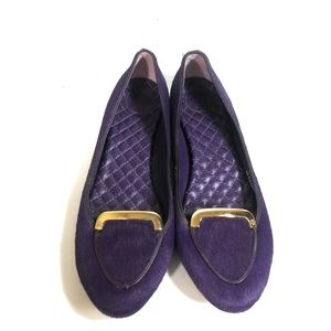 Tory Burch Jess Women Purple Calf Hair Loafers 8 M